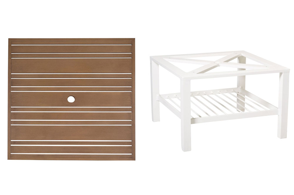 Tri-Slat 36" Square Table w/Elite Base by Woodard - Image 2